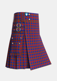Utility_Mair_Personal_Tartan_1406_kilt_side_image_with_pleated_design_and_adjustable_buckles_for_men