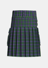 Utility_Malcolm_2_Tartan_1976_kilt_back_image_with_pleated_design_and_adjustable_buckles_for_men