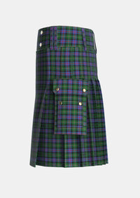 Utility_Malcolm_2_Tartan_1976_kilt_left_image_with_pleated_design_and_adjustable_buckles_for_men