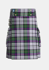 Utility_Malcolm_Dress_Lochcarron_2005_Tartan_7036_kilt_front_image_with_pleated_design_and_adjustable_buckles_for_men