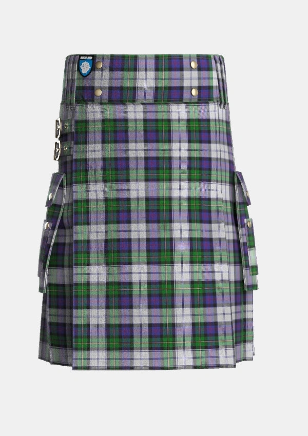 Utility_Malcolm_Dress_Tartan_1785_kilt_front_image_with_pleated_design_and_adjustable_buckles_for_men