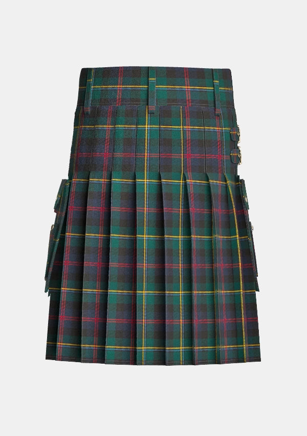 Utility_Malcolm_tartan_5696_kilt_back_image_with_pleated_design_and_adjustable_buckles_for_men