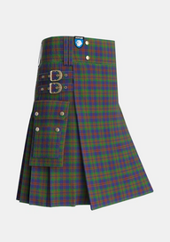 Utility_Mann_Tartan_4127_kilt_side_image_with_pleated_design_and_adjustable_buckles_for_men