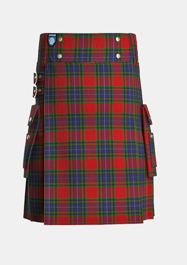 Utility_Manson_Tartan_987_kilt_front_image_with_pleated_design_and_adjustable_buckles_for_men