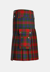 Utility_Manson_Tartan_987_kilt_left_image_with_pleated_design_and_adjustable_buckles_for_men