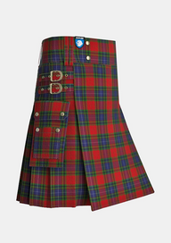 Utility_Manson_Tartan_987_kilt_side_image_with_pleated_design_and_adjustable_buckles_for_men