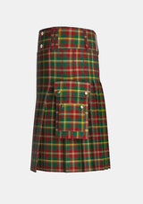 Utility_Maple_Leaf_Tartan_2034_kilt_left_image_with_pleated_design_and_adjustable_buckles_for_men