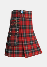 Utility_Marjoribanks_2_Tartan_2607_kilt_side_image_with_pleated_design_and_adjustable_buckles_for_men