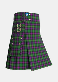 Utility_Martin_Hunting_Tartan_4943_kilt_side_image_with_pleated_design_and_adjustable_buckles_for_men