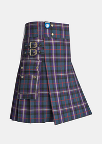 Utility_Masonic_Tartan_kilt_side_image_with_pleated_design_and_adjustable_buckles_for_men