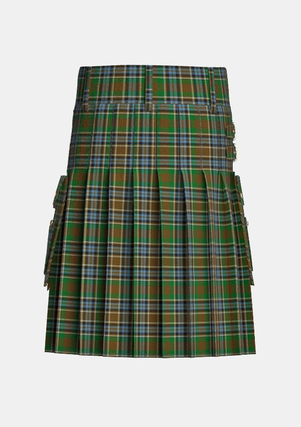 Utility_Massey_Tartan_6631_kilt_back_image_with_pleated_design_and_adjustable_buckles_for_men