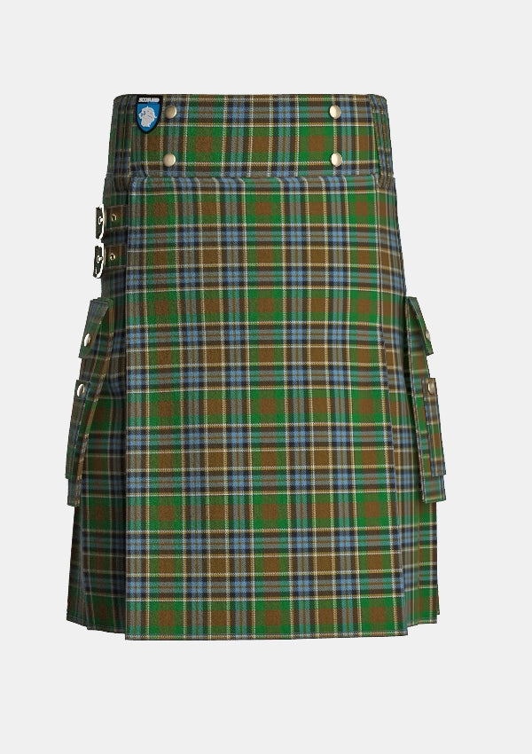 Utility_Massey_Tartan_6631_kilt_front_image_with_pleated_design_and_adjustable_buckles_for_men