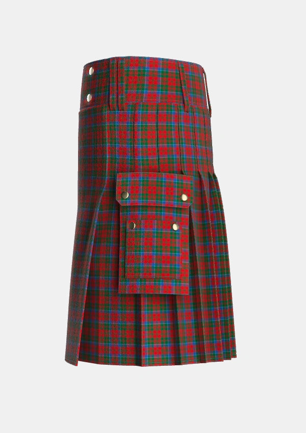 Utility_Matheson_1831_Tartan_1499_kilt_left_image_with_pleated_design_and_adjustable_buckles_for_men