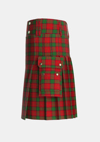Utility_Maxwell_2_Tartan_1500_kilt_left_image_with_pleated_design_and_adjustable_buckles_for_men