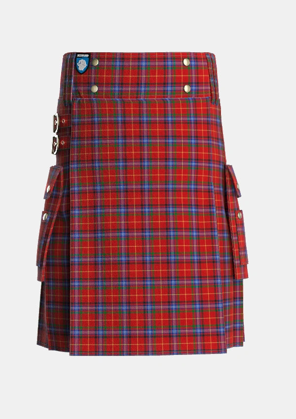 Utility_Maynard_Tartan_7379_kilt_front_image_with_pleated_design_and_adjustable_buckles_for_men
