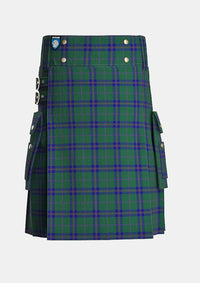 Utility_McAndrew_B_Tartan_13614_kilt_front_image_with_pleated_design_and_adjustable_buckles_for_men