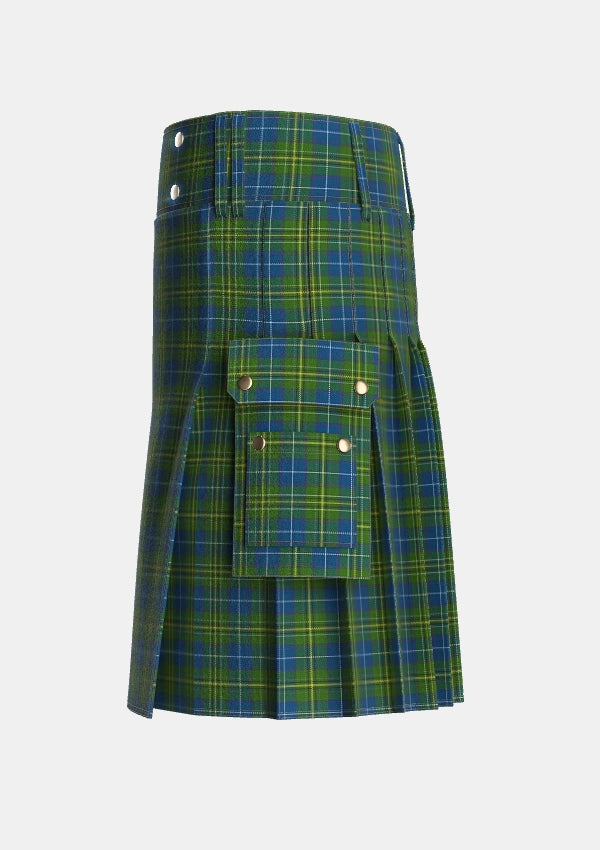 Utility_McAvoy_Personal_Tartan_6687_kilt_left_image_with_pleated_design_and_adjustable_buckles_for_men
