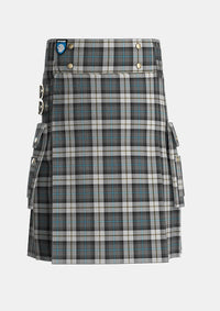 Utility_McCandlish_Arisaid_Grey_Tartan_8232_kilt_front_image_with_pleated_design_and_adjustable_buckles_for_men
