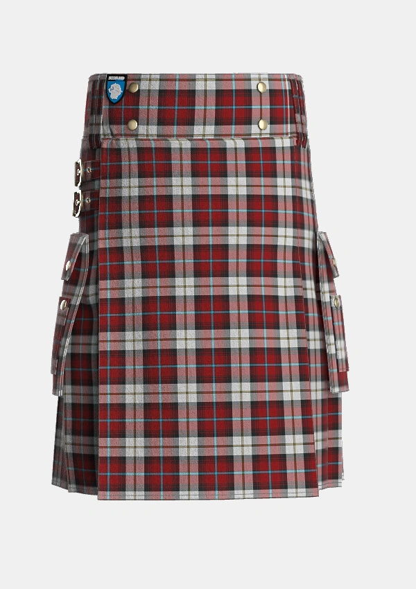 Utility_McCandlish_Arisaid_Red_Tartan_3326_kilt_front_image_with_pleated_design_and_adjustable_buckles_for_men