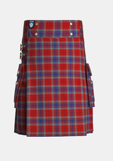 Utility_McCready_Tartan_7625_kilt_front_image_with_pleated_design_and_adjustable_buckles_for_men
