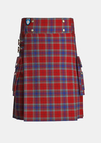 Utility_McCready_Tartan_7625_kilt_front_image_with_pleated_design_and_adjustable_buckles_for_men