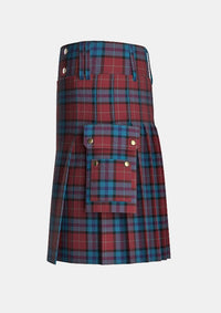 Utility_McCurdy_Stribbling_Tartan_10284_kilt_left_image_with_pleated_design_and_adjustable_buckles_for_men