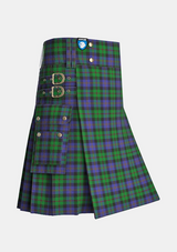 Utility_McEwan_Tartan_2299_kilt_side_image_with_pleated_design_and_adjustable_buckles_for_men