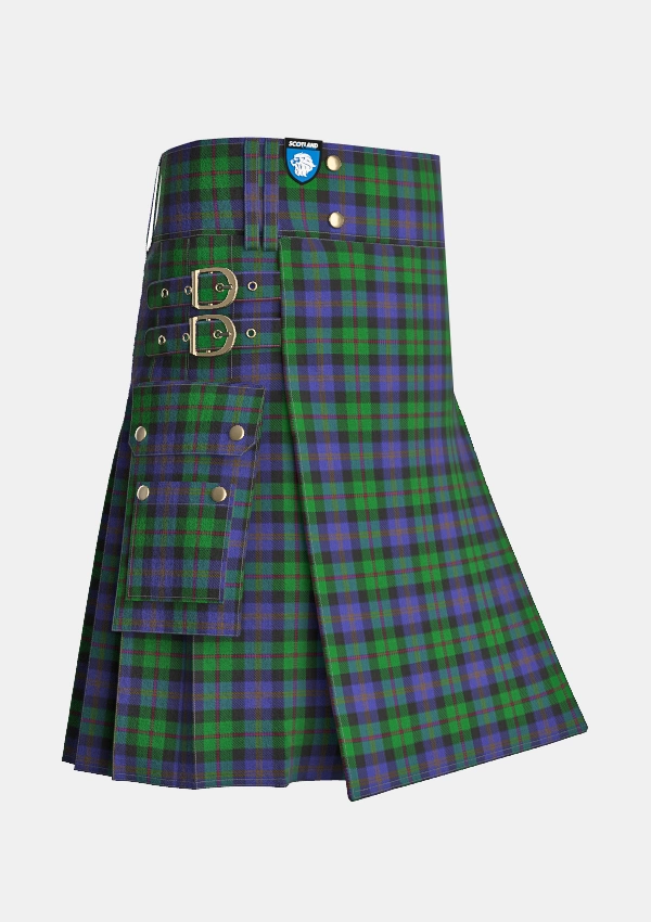 Utility_McEwan_Tartan_2299_kilt_side_image_with_pleated_design_and_adjustable_buckles_for_men
