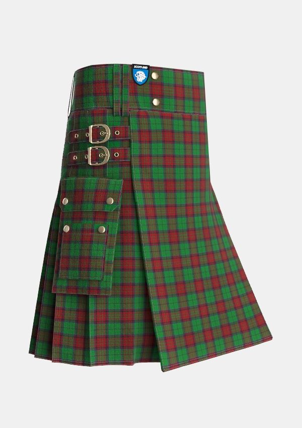Utility_McInery_Personal_Tartan_3391_kilt_side_image_with_pleated_design_and_adjustable_buckles_for_men