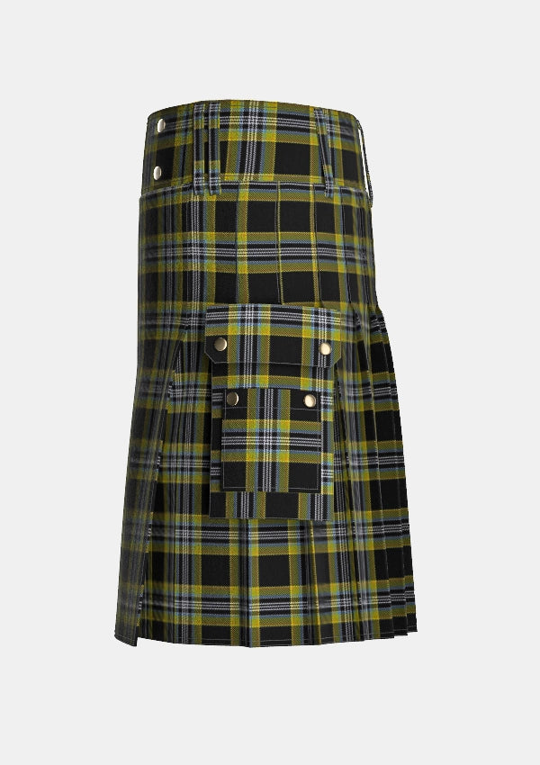 Utility_McIntyre_Collegium_tartan_12730_kilt_left_image_with_pleated_design_and_adjustable_buckles_for_men