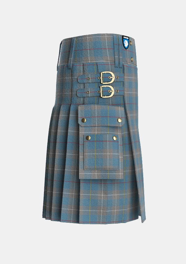 Utility_McKerrell_of_Hillhouse_Dress_Tartan_6041_kilt_right_image_with_pleated_design_and_adjustable_buckles_for_men