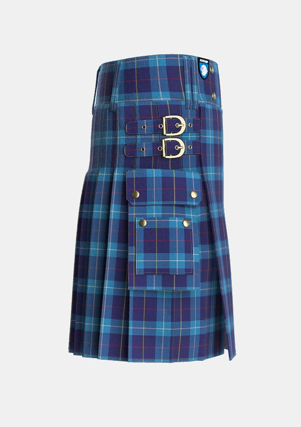 Utility_McKerrell_of_Hillhouse_Tartan_1758_kilt_right_image_with_pleated_design_and_adjustable_buckles_for_men