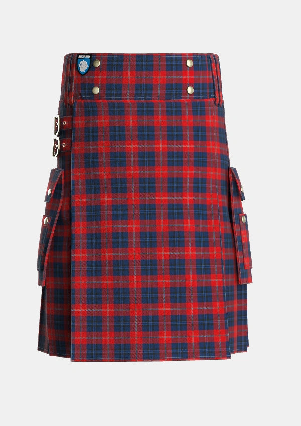 Utility_McKnight_Dress_Personal_Tartan_2184_kilt_front_image_with_pleated_design_and_adjustable_buckles_for_men