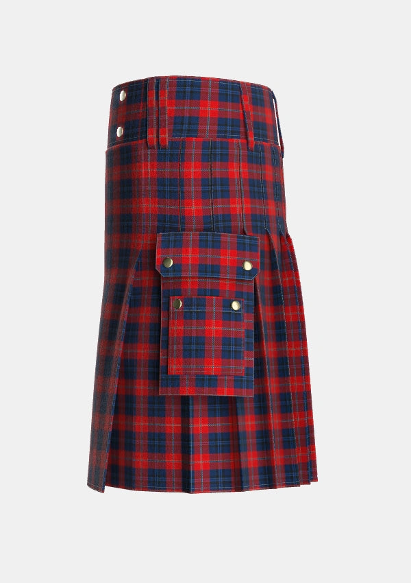 Utility_McKnight_Dress_Personal_Tartan_2184_kilt_left_image_with_pleated_design_and_adjustable_buckles_for_men
