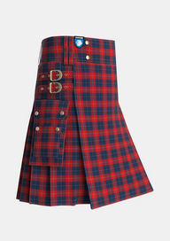 Utility_McKnight_Dress_Personal_Tartan_2184_kilt_side_image_with_pleated_design_and_adjustable_buckles_for_men