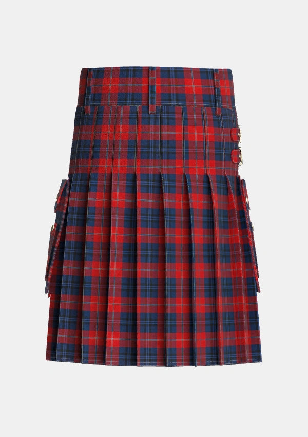 Utility_McKnight_Personal_Tartan_2179_kilt_back_image_with_pleated_design_and_adjustable_buckles_for_men