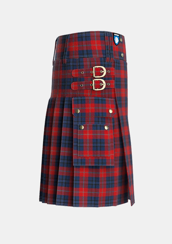 Utility_McKnight_Personal_Tartan_2179_kilt_right_image_with_pleated_design_and_adjustable_buckles_for_men