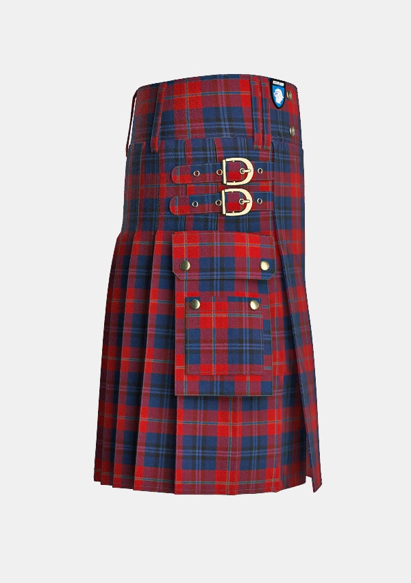 Utility_McKnight_Tartan_2179_kilt_right_image_with_pleated_design_and_adjustable_buckles_for_men
