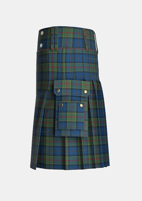 Utility_McMeeken_Tartan_10089_kilt_left_image_with_pleated_design_and_adjustable_buckles_for_men