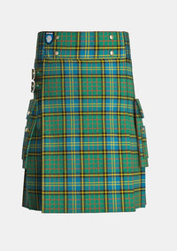 Utility_Mcmillan_Hunting_tartan_668_kilt_front_image_with_pleated_design_and_adjustable_buckles_for_men