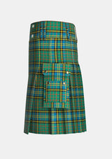 Utility_Mcmillan_Hunting_tartan_668_kilt_left_image_with_pleated_design_and_adjustable_buckles_for_men