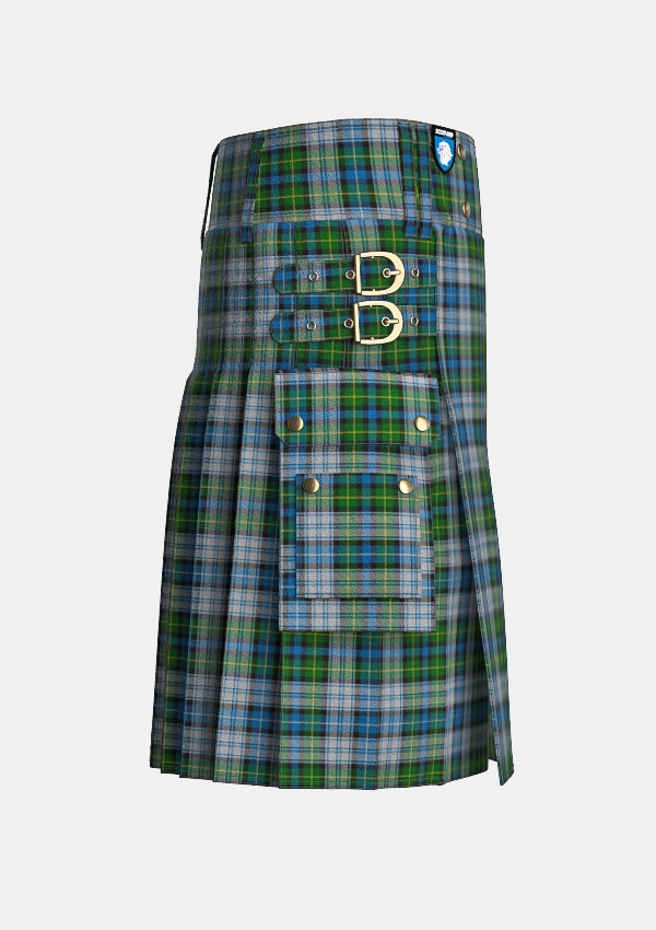 Utility_Mcneil_tartan_1974_kilt_right_image_with_pleated_design_and_adjustable_buckles_for_men