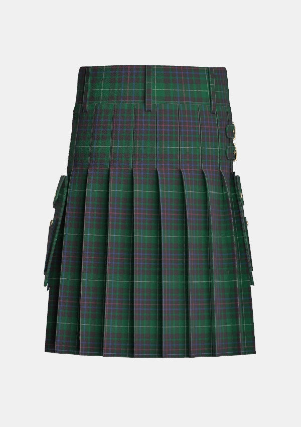 Utility_Meiklejohn_Tartan_3175_kilt_back_image_with_pleated_design_and_adjustable_buckles_for_men