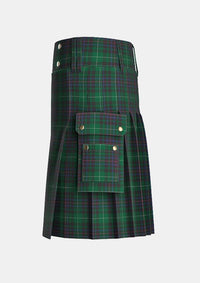 Utility_Meiklejohn_Tartan_3175_kilt_left_image_with_pleated_design_and_adjustable_buckles_for_men