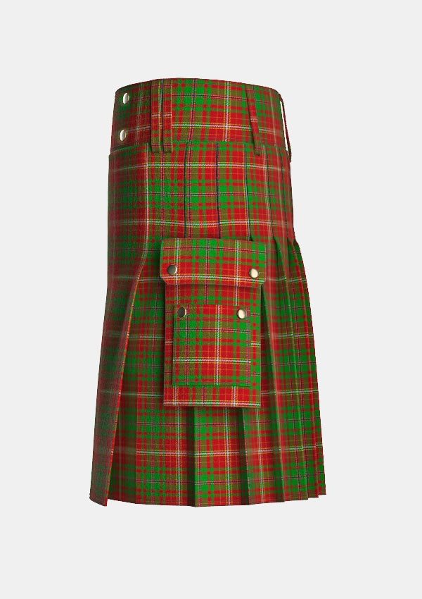 Utility_Melieres_Frost_Tartan_10069_kilt_left_image_with_pleated_design_and_adjustable_buckles_for_men