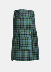 Utility_Melville_tartan_6328_kilt_left_image_with_pleated_design_and_adjustable_buckles_for_men