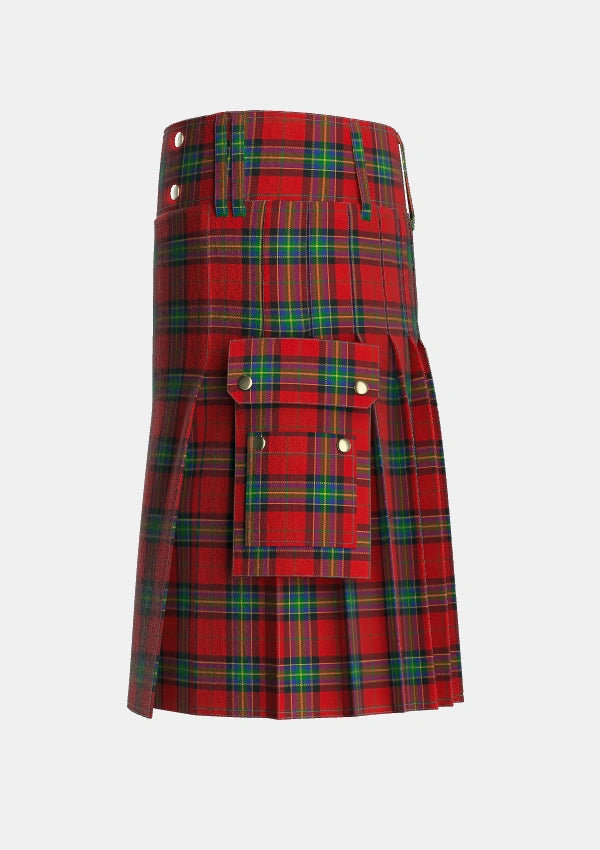 Utility_Mensah_Tartan_6216_kilt_left_image_with_pleated_design_and_adjustable_buckles_for_men