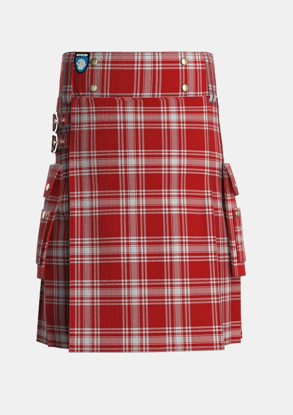 Utility_Menzies_1815_Tartan_1699_kilt_front_image_with_pleated_design_and_adjustable_buckles_for_men