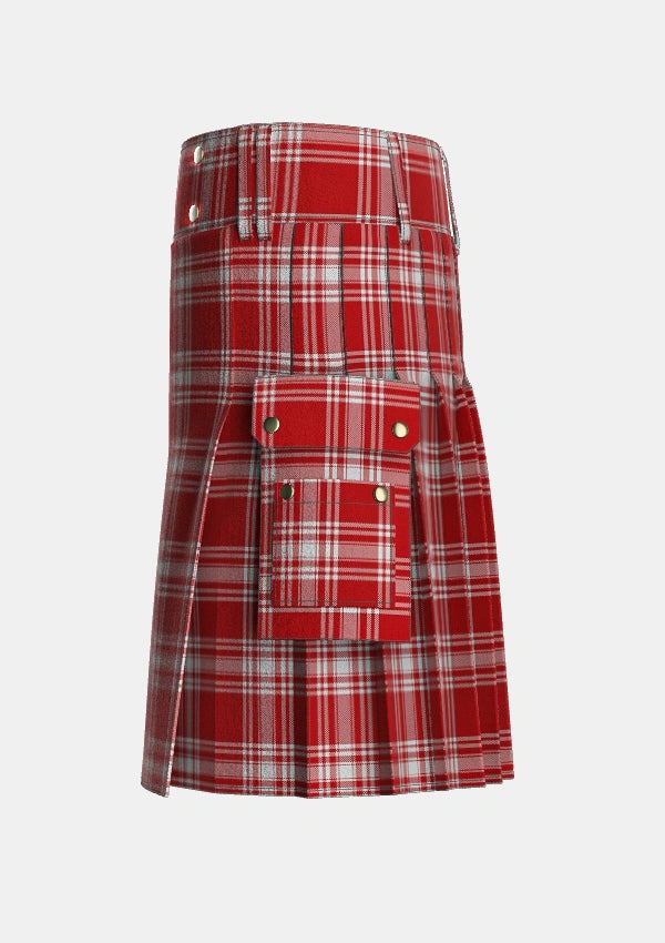 Utility_Menzies_1815_Tartan_1699_kilt_left_image_with_pleated_design_and_adjustable_buckles_for_men