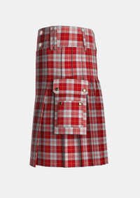 Utility_Menzies_3_Tartan_1859_kilt_left_image_with_pleated_design_and_adjustable_buckles_for_men